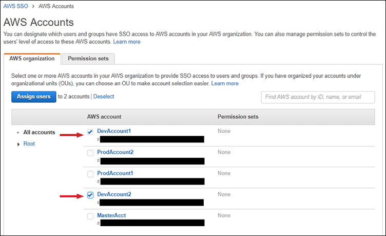 Assign groups to accounts